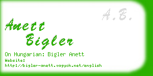 anett bigler business card